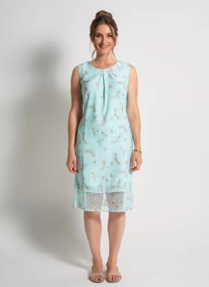 Rochie midi imprimeu floral fără mâneci albastru GRIFFON femeie