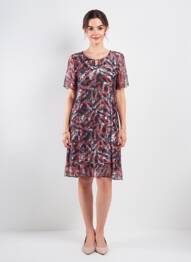Rochie midi croială fluidă mâneci scurte albastru PLURIELLES femme