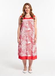 Rochie midi croială fluidă fără mâneci roșu DIANE LAURY femme