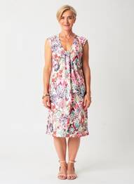 Rochie midi imprimeu fantezie mâneci scurte roșu TELMAIL femme