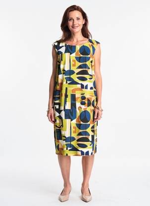 Rochie midi fără mâneci fără mâneci galben TELMAIL femeie