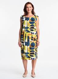 Rochie midi țesătură crep fără mâneci galben TELMAIL femme