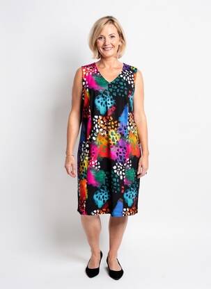 Rochie midi fără mâneci fără mâneci negru GEVANA femeie