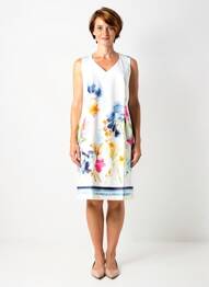 Rochie midi imprimeu floral fără mâneci alb JEAN DELFIN femme