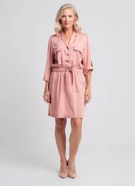 Rochie midi mâneci 3/4 mâneci 3/4 roz C'EST BEAU LA VIE femme