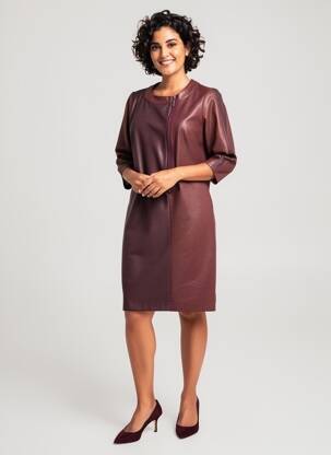 Rochie midi mâneci lungi mâneci lungi roșu FRANCE RIVOIRE femeie