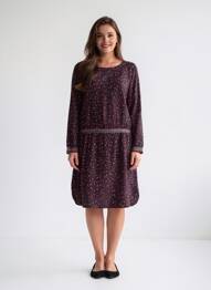 Rochie midi croială fluidă mâneci lungi negru C'EST BEAU LA VIE femme