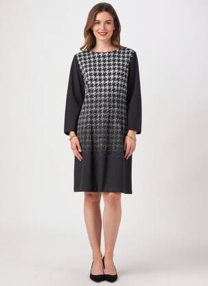Rochie midi mâneci lungi mâneci lungi negru TELMAIL femeie