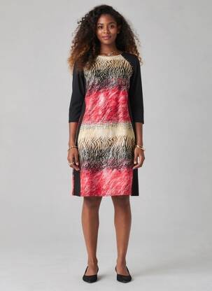 Rochie midi imprimeu fantezie mâneci lungi negru GEVANA femeie
