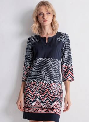 Rochie midi țesătură crep mâneci lungi albastru GEVANA femeie