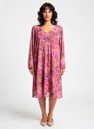 Rochie midi mâneci lungi mâneci lungi roz GRIFFON femme