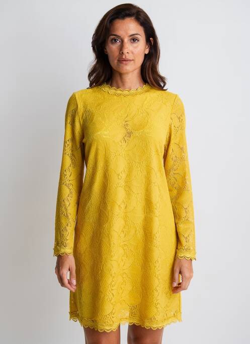 Rochie midi mâneci lungi mâneci lungi galben A BELLE femme