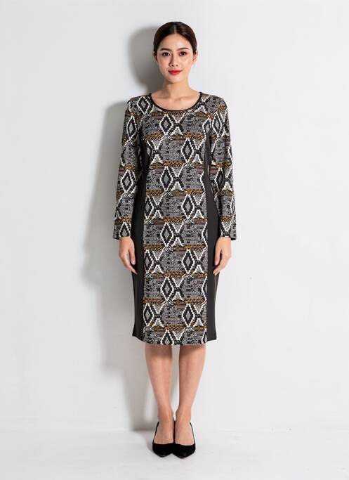 Rochie midi mâneci lungi mâneci lungi negru TELMAIL femme