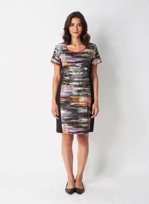 Rochie midi mâneci scurte mâneci scurte negru TELMAIL femeie