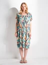 Rochie midi mâneci scurte mâneci scurte verde FRANCE RIVOIRE femme
