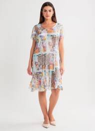 Rochie midi mâneci scurte mâneci scurte albastru TELMAIL femeie