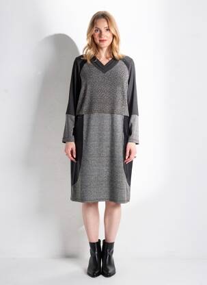 Rochie midi mâneci lungi mâneci lungi negru FRANCE RIVOIRE femeie