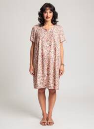 Rochie midi croială fluidă mâneci scurte portocaliu GEVANA femme