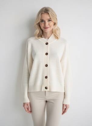 Vestă cu mâneci lungi elasticitate bej ABSOLUT CASHMERE femeie