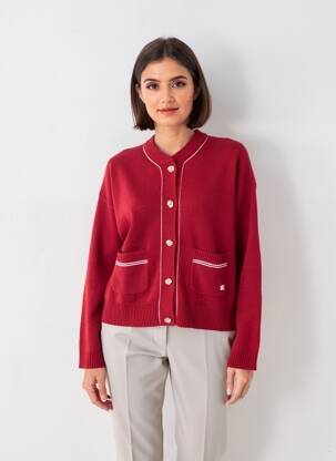 Vestă cu mâneci lungi elasticitate roșu ABSOLUT CASHMERE femeie