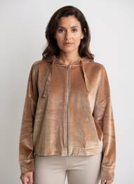 Jachete casual guler rotund maro MAJESTIC FILATURES femme