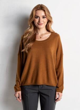Pulover elasticitate mâneci lungi maro ABSOLUT CASHMERE femeie