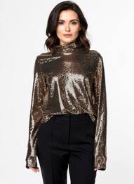 Top croială cambrată mâneci lungi auriu ESSENTIEL ANTWERP femeie