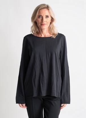 Tricou mâneci lungi mâneci lungi negru MAJESTIC FILATURES femeie