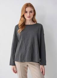 Tricou mâneci lungi mâneci lungi gri MAJESTIC FILATURES femme
