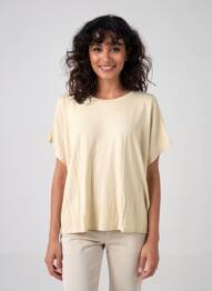 Top elasticitate mâneci scurte auriu MAJESTIC FILATURES femme