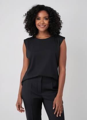 Tricou elasticitate mâneci scurte negru MAJESTIC FILATURES femeie