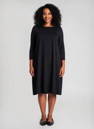 Rochie midi mâneci lungi mâneci lungi negru MAJESTIC FILATURES femeie