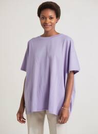 Tricou croială dreaptă mâneci scurte violet AMERICAN VINTAGE femeie