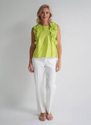 Top mâneci scurte mâneci scurte verde ESSENTIEL ANTWERP femeie