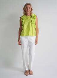 Top mâneci scurte mâneci scurte verde ESSENTIEL ANTWERP femeie