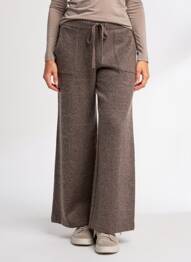 Pantalon evazat elasticitate talie înaltă maro MAJESTIC FILATURES femme