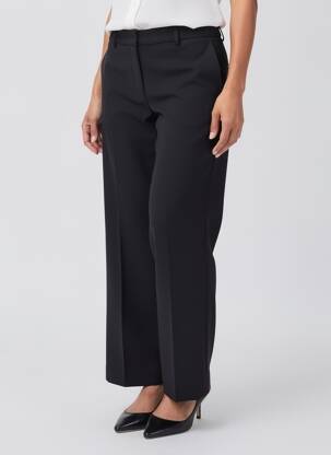 Pantalon drept țesătură crep talie înaltă negru SESSUN femeie