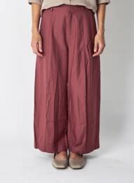 Pantalon larg țesătură poplin talie înaltă roșu AMERICAN VINTAGE femme
