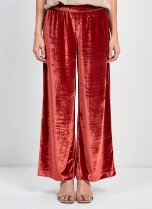 Pantalon larg croială fluidă mărime normală portocalie AMERICAN VINTAGE femeie