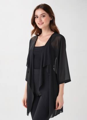 Vestă cu mâneci lungi mâneci lungi negru SPG WOMAN femeie