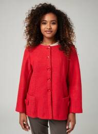 Jachete casual guler rotund roșu PLURIELLES femme