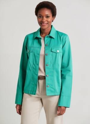 Jachete casual buzunare verde FRANCE RIVOIRE femme