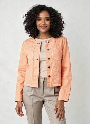 Jachete casual guler rotund portocalie DIANE LAURY femeie