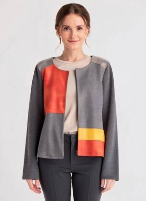 Jachete casual guler rotund gri DIANE LAURY femeie