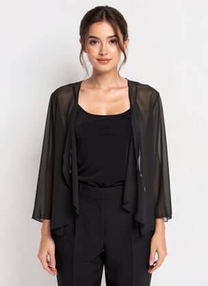 Vestă cu mâneci lungi mâneci 3/4 negru FRANCE RIVOIRE femeie