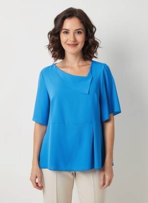 Top mâneci scurte mâneci scurte albastru SPG WOMAN femeie