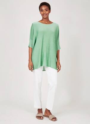 Pulover croială dreaptă fără mâneci verde D&Z FASHION femeie