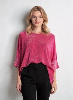 Pulover croială dreaptă fără mâneci roz închis D&Z FASHION femeie
