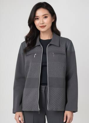 Jachete casual buzunare gri JEAN DELFIN femeie