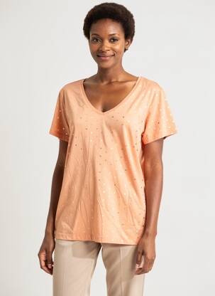 Tricou croială dreaptă mâneci scurte portocalie KATMAI femeie